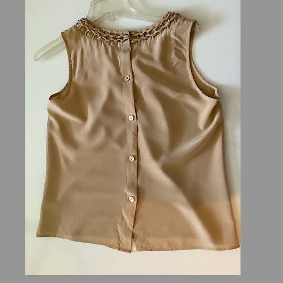 Talbots Petites - Classic Beige sleeveless Silk top Size 10P - Picture 6 of 9